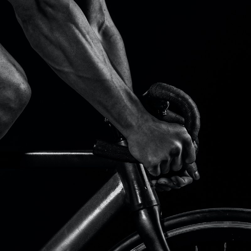 A man training with a bike