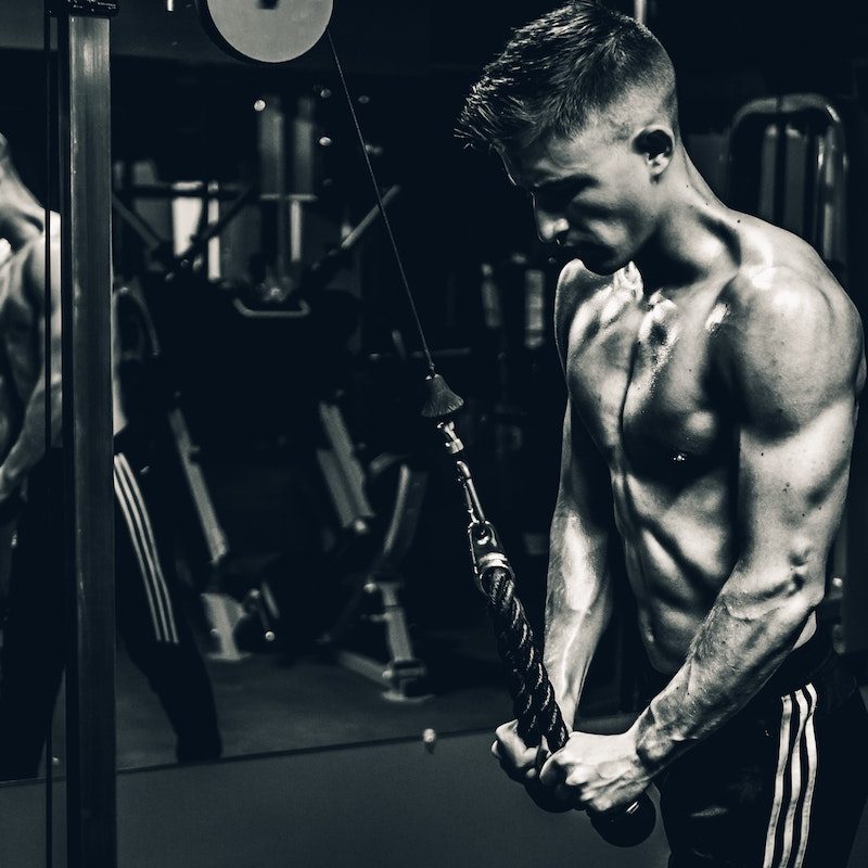 Man doing fat-burning workout