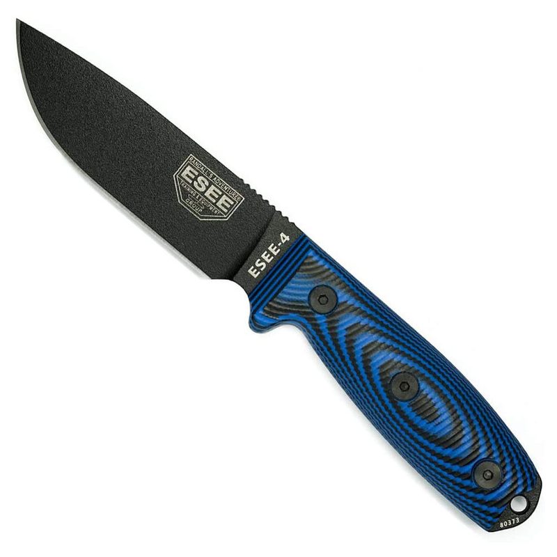 The ESEE-4 Fixed-Blade Knife on a white studio background.