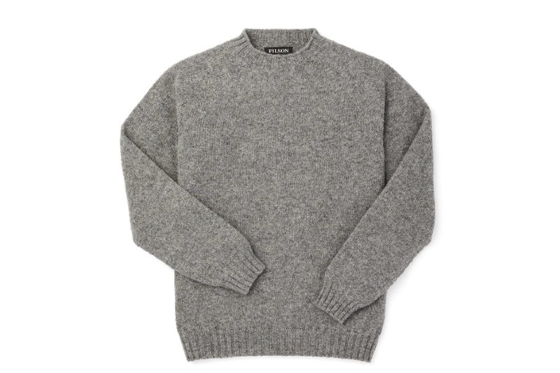 Filson heritage crewneck sweater in grey.