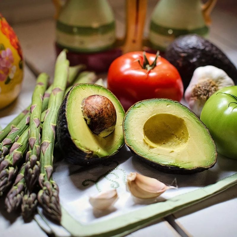 Fresh veggies on a wooden table.