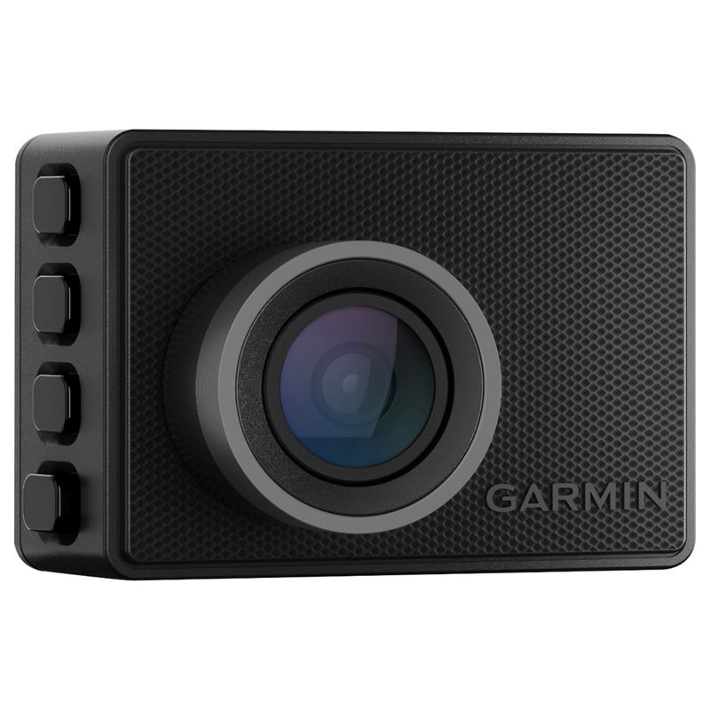 A Garmin Dash Cam on plain background.