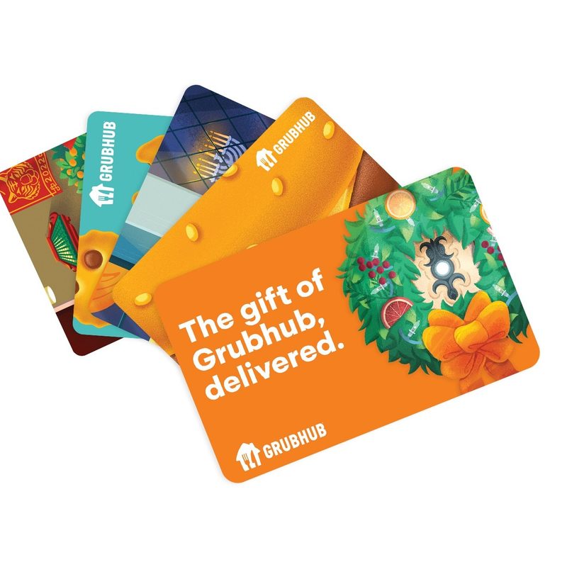 Four GrubHub giftcards.