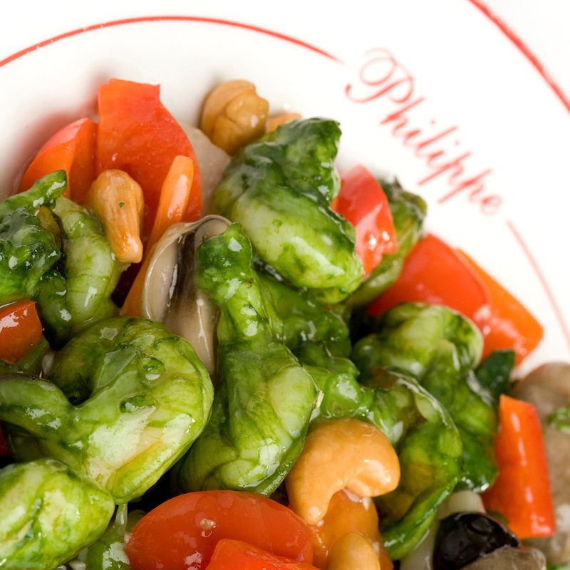 Plate of Green Prawns from Philippe Chow. 