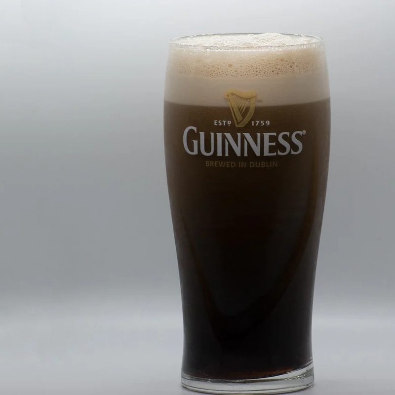 Stout beer in a Guinness glass.