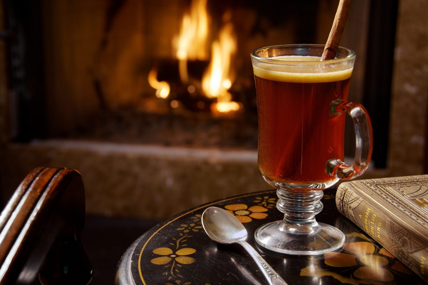 Hot buttered rum before a fire