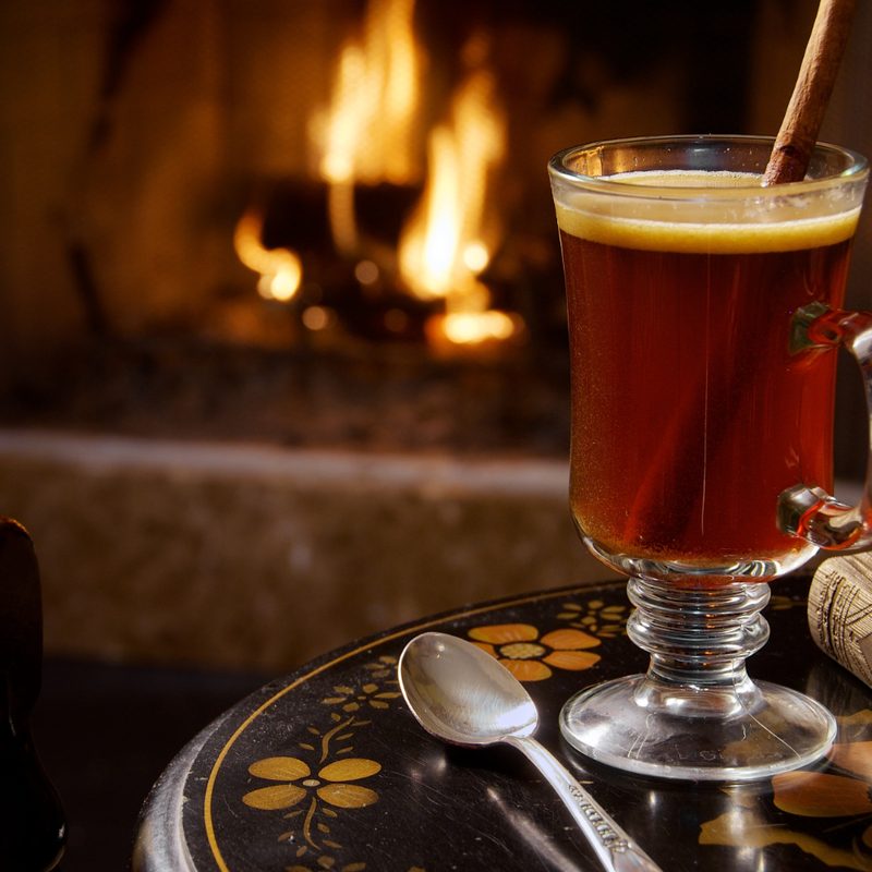 Hot buttered rum before a fire