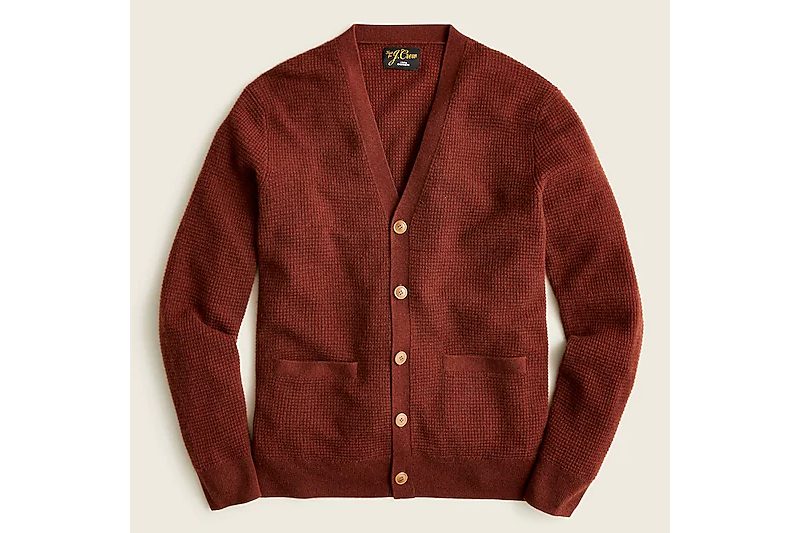 J crew cashmere waffle cardigan.