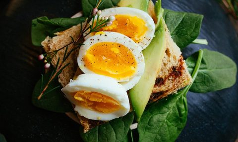 Eggs on salad.