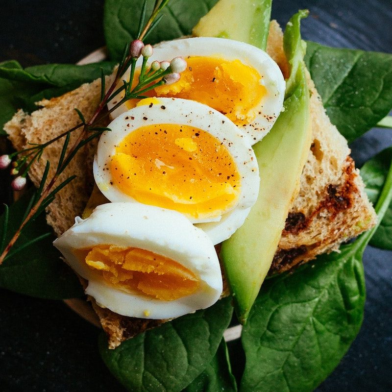 Eggs on salad.