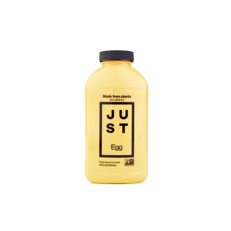 A bottle of Just Egg Plant-Based Egg on white background.