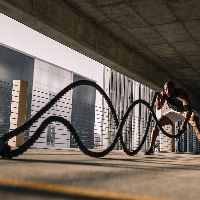 fat-burning battle ropes.