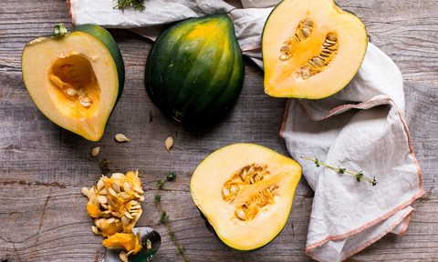 Acorn squash cut