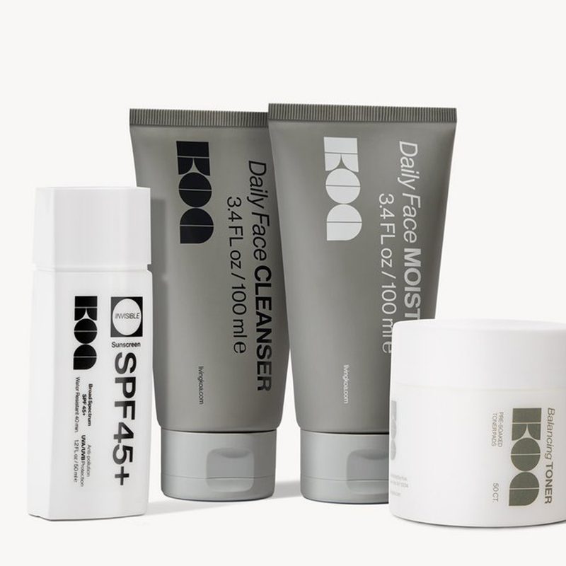 A sunscreen, cleanser, moisturizer, and balancing toner from Koa.