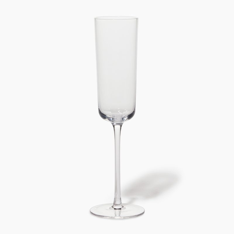 A Leeway Flute Glass on white background.