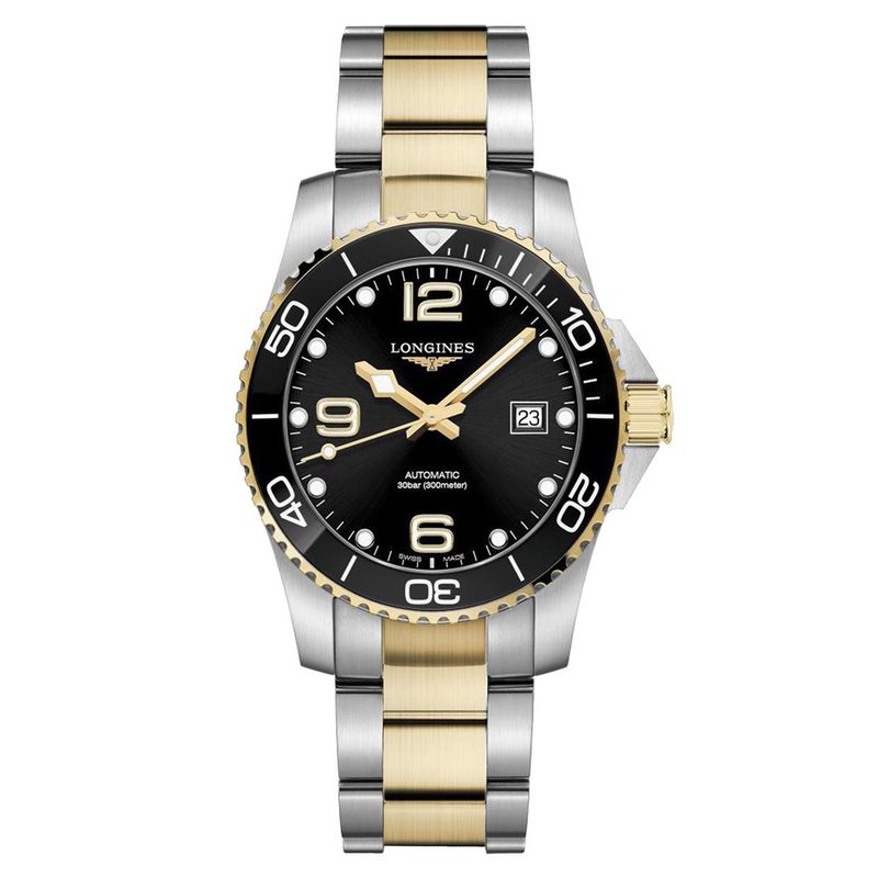 A Longines HydroConquest Automatic Watch on plain background.