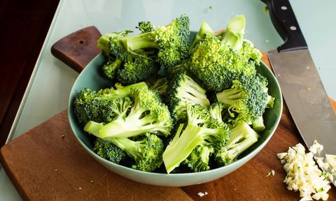 Fresh broccoli in a bowl
