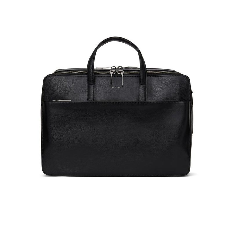 A sleek Matt and Natt Tom Vegan Briefcase on plain background.