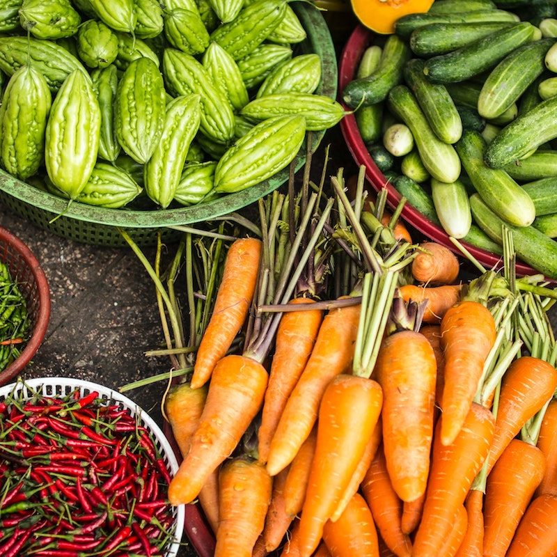 fresh sustainable vegetables.