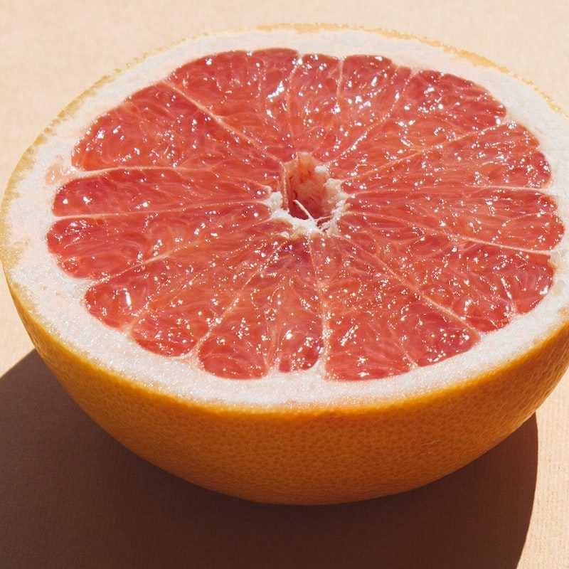 Slice of pink grapefruit