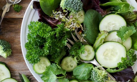 Salad greens high in vitamin K