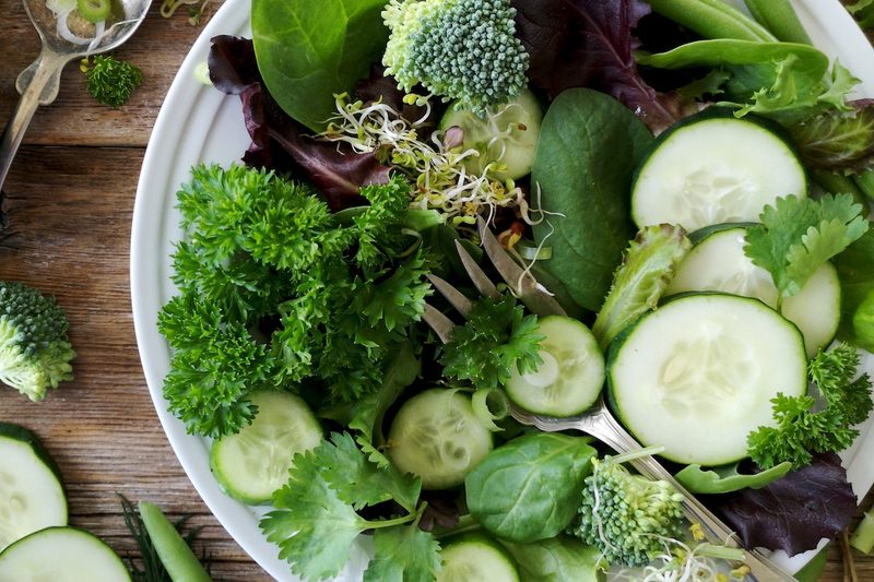 Salad greens high in vitamin K