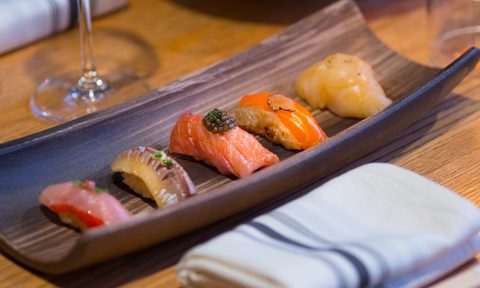 Nigiri Assortment at Koyo on a table.