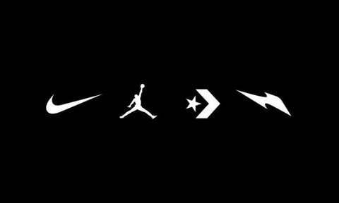 Nike added RTFKT's lightning bolt to its existing swoosh, Jordan, and Converse logos.
