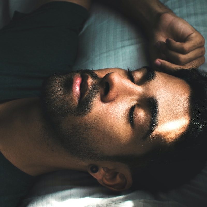 man sleeping after massage.