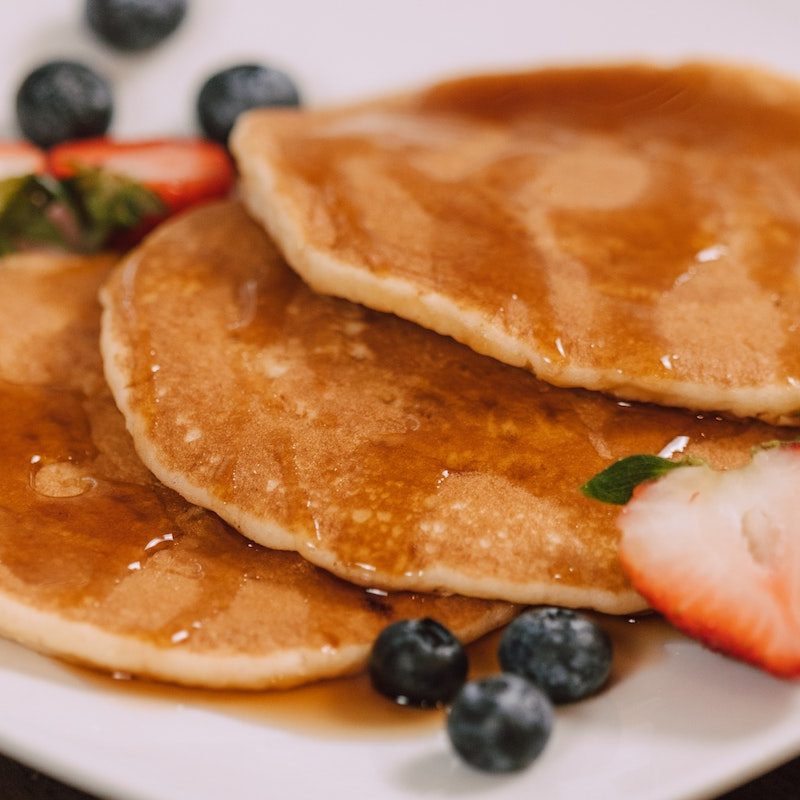 A stack of pancakes