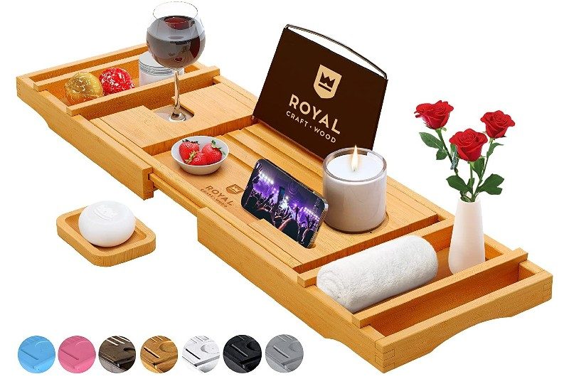 ROYAL CRAFT WOOD Luxury Bathtub Caddy Tray.