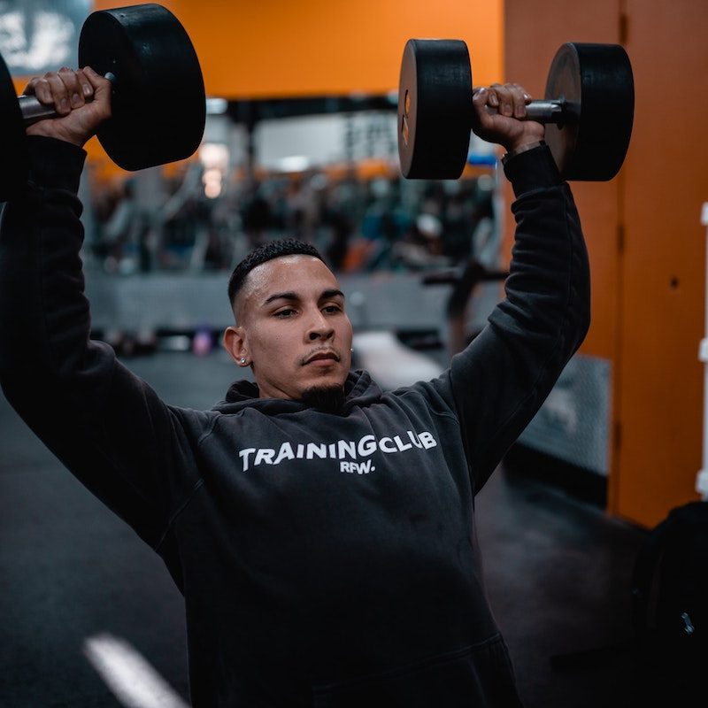 man doing incline press..
