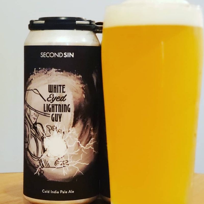 Second Sin Cold IPA and glass.