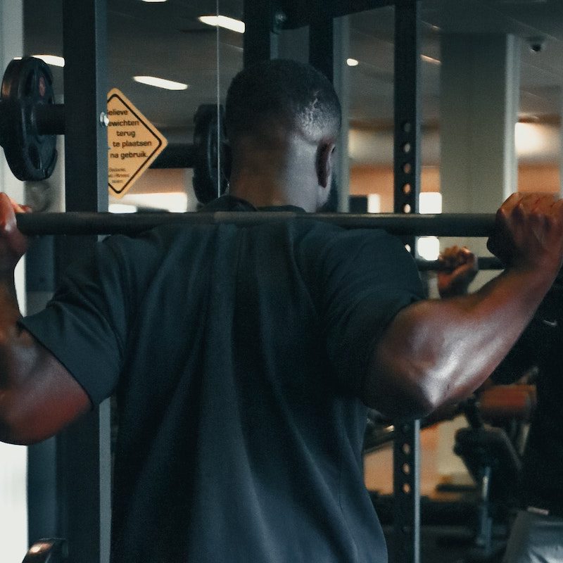 Man at squat rack