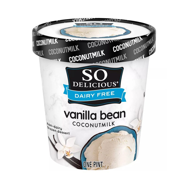 A pint of dairy-free ice cream from So Delicious.