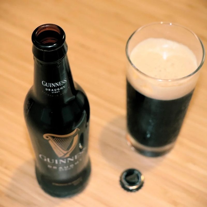 Guinness beer in a glass.