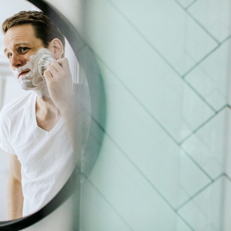 Man shaving with razor burn
