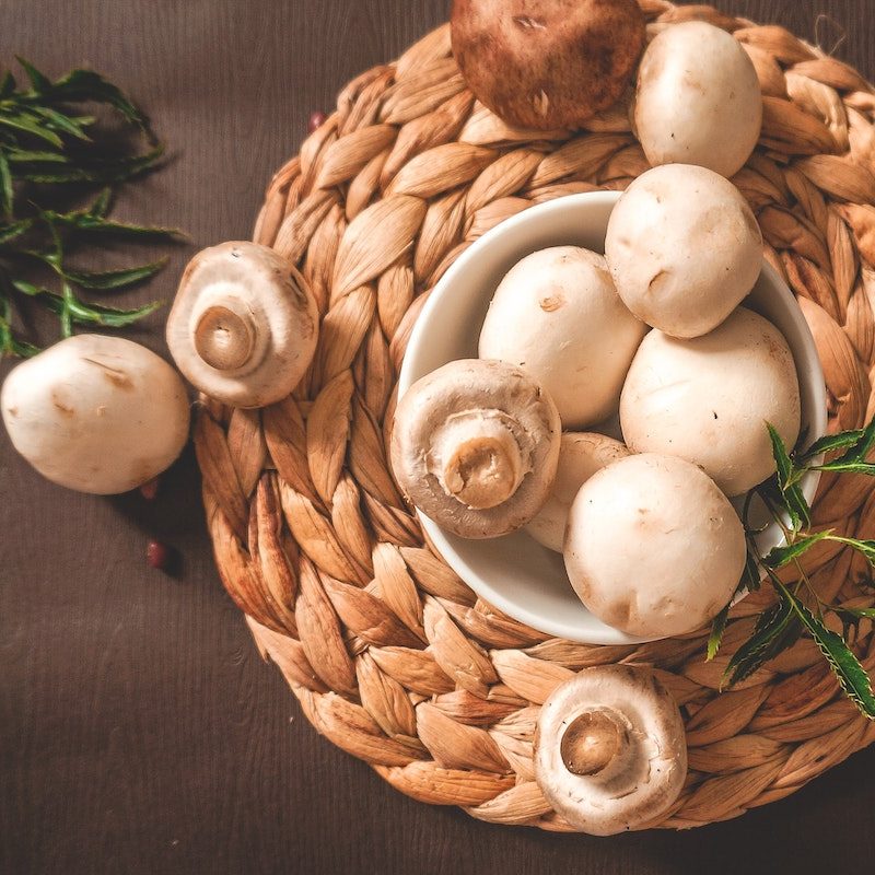 White button mushrooms