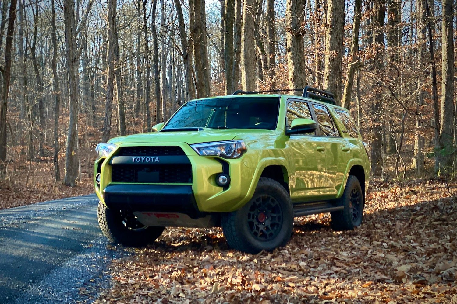 Front end of Toyota 4Runner TRD Pro from driver's side.