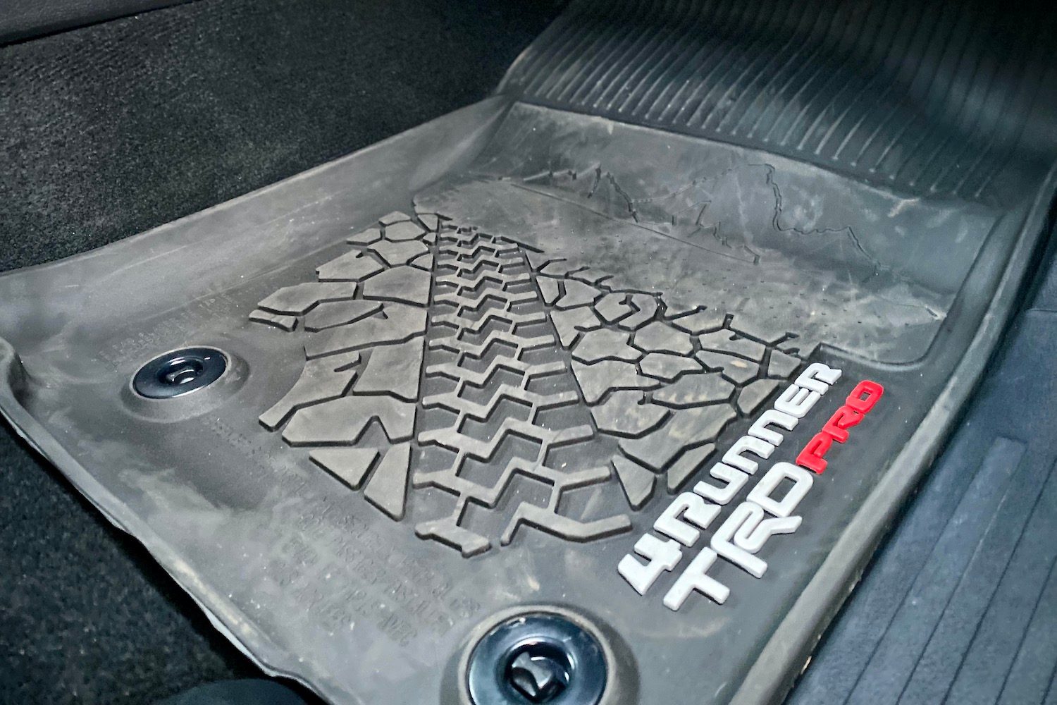 Front floor mat of Toyota 4Runner TRD Pro.