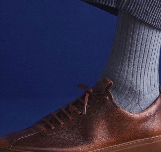 Pantherella laburnum socks paired with coruroys and shoes