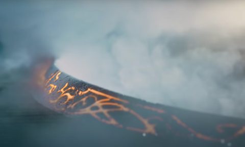 Elven script appear on a 'Ring of Power' being forged in a preview for the coming Amazon Prime Series.