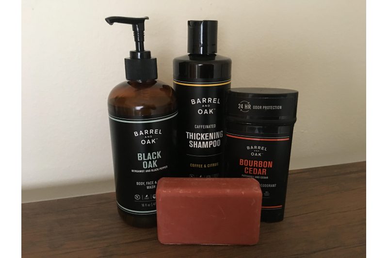 Barrell and Oak's grooming products