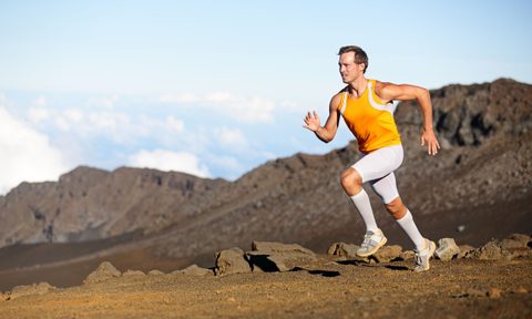 Man in running socks.
