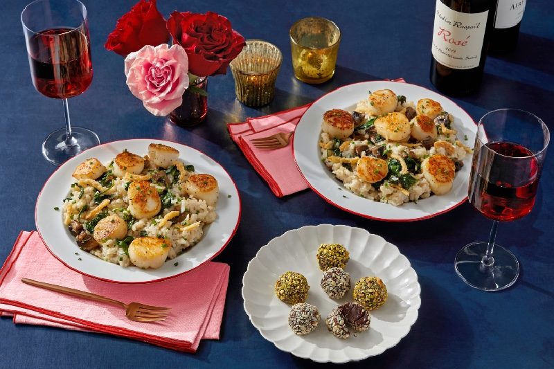 Blue Apron Valentine's Day meal.