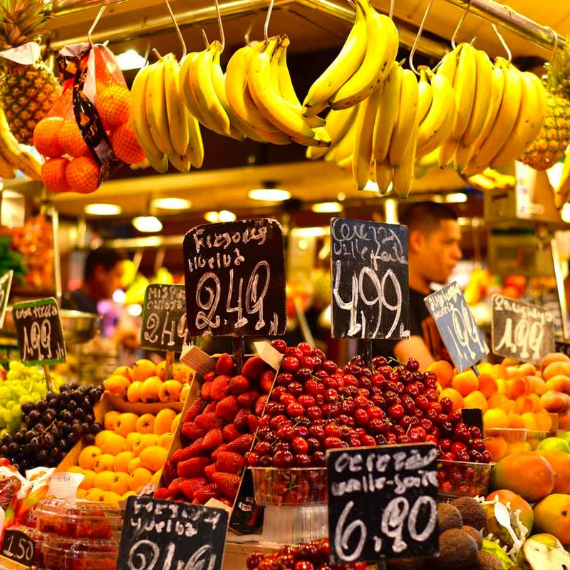 Fruit stand at Boqueria Market