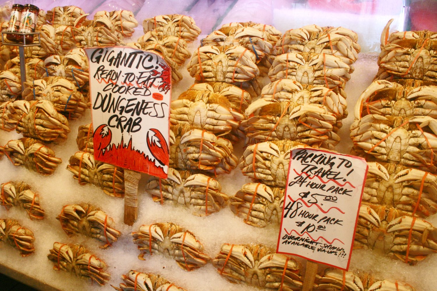 Dungeness crab at market.