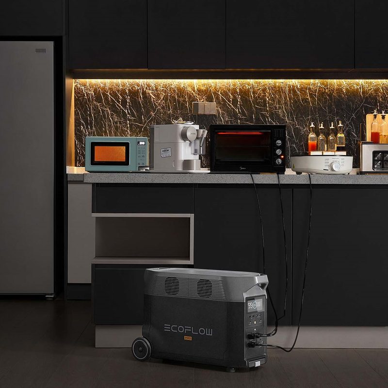EcoFlow DELTA Pro connected to home appliances.