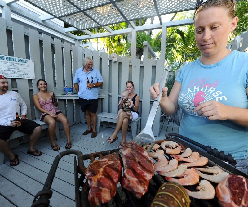 People grilling at Eden House