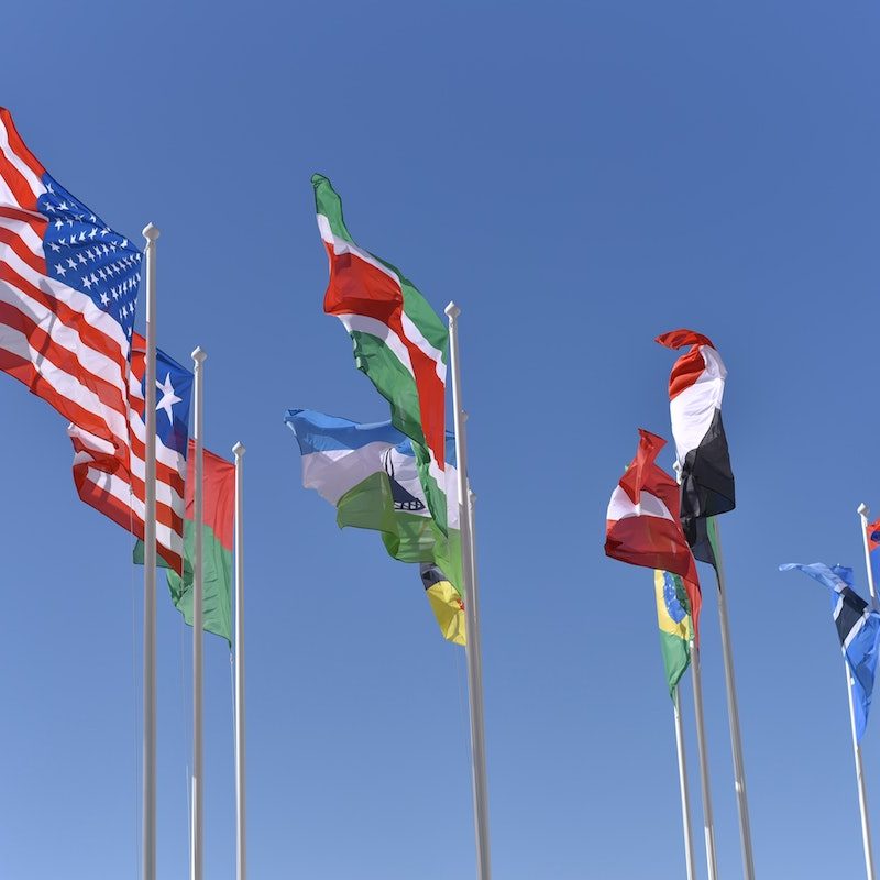 International flags at the olympics.